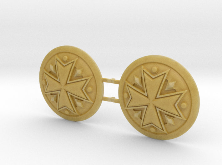 Maltese Cross - Round Power Shields (L&amp;R) 3d printed