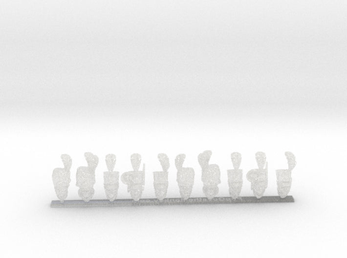 Napoleux Command Staff: Human Head Swaps 3d printed