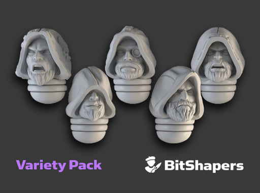 10x Bitshapers: Hooded Marine Heads 3d printed