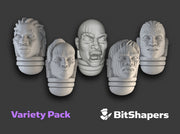 10x African Tribal : Bare Marine Heads 3d printed