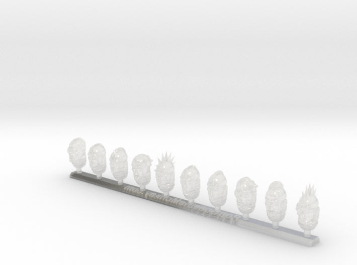 10x Punk : Bare Marine Heads 3d printed