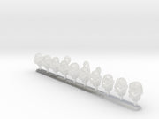 10x Oni Masked : Marine Heads - Set 1 3d printed