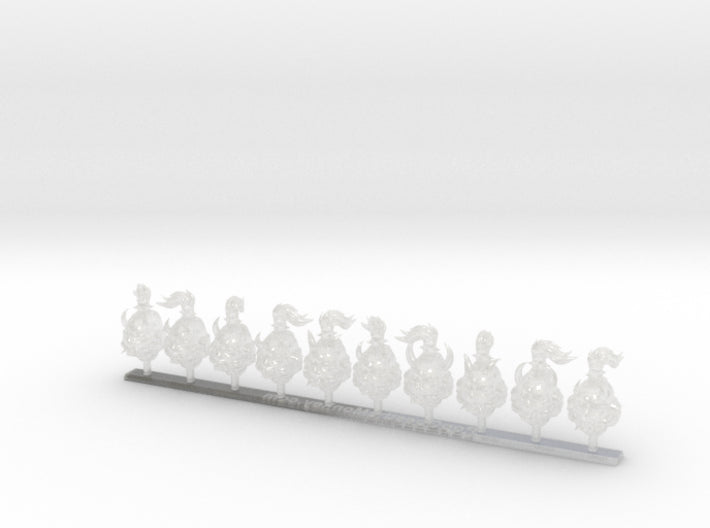 10x Ornate - G:9 Oni Reiver Helmets 3d printed