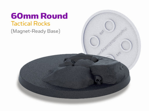 Left-foot Tactical Rocks 2 : 60mm Round Bases 3d printed