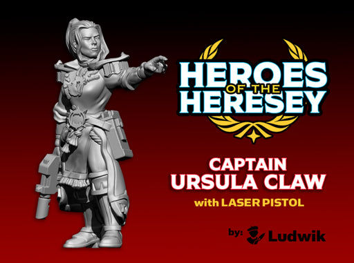 Capt. Ursula Claw - with Laser Pistol 3d printed